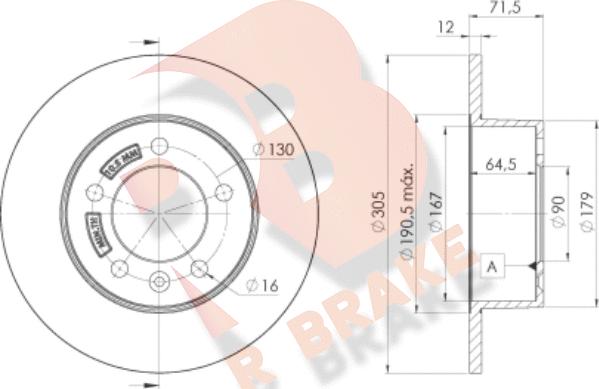 R Brake 78RBD28767 - Disc frana aaoparts.ro