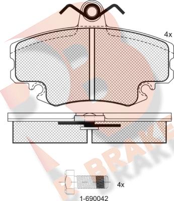 R Brake RB0993-204 - Set placute frana,frana disc aaoparts.ro