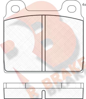 R Brake RB0020 - Set placute frana,frana disc aaoparts.ro