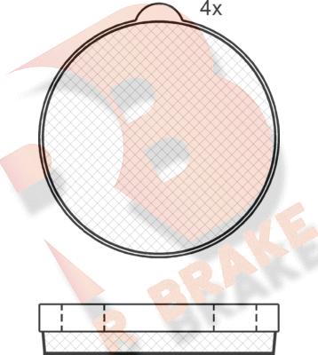R Brake RB0245 - Set placute de frana,frana de parcare cu disc aaoparts.ro