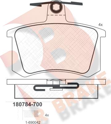 R Brake RB0784-700 - Set placute frana,frana disc aaoparts.ro