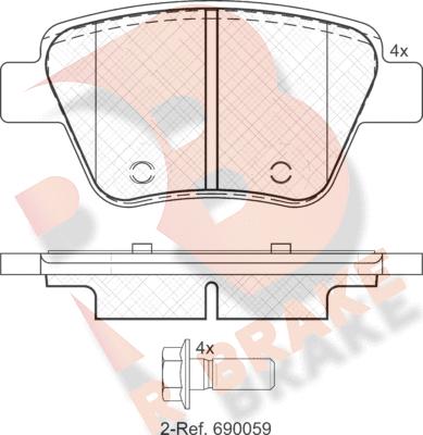 R Brake RB1967 - Set placute frana,frana disc aaoparts.ro