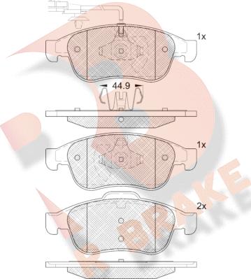 R Brake RB1915-203 - Set placute frana,frana disc aaoparts.ro