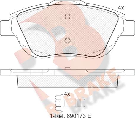 R Brake RB1925 - Set placute frana,frana disc aaoparts.ro