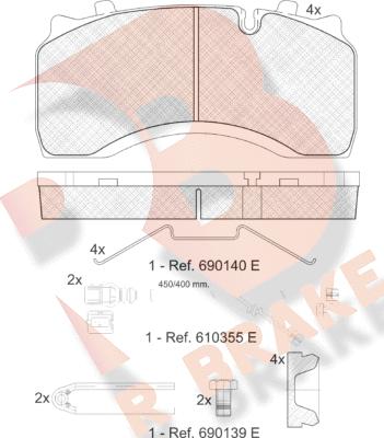 R Brake RB1430-122 - Set placute frana,frana disc aaoparts.ro