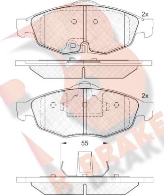 R Brake RB1559 - Set placute frana,frana disc aaoparts.ro