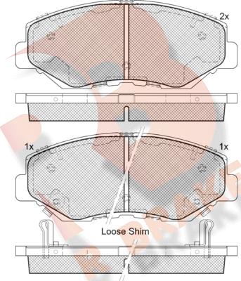 R Brake RB1558 - Set placute frana,frana disc aaoparts.ro