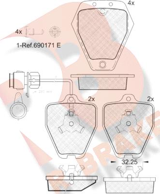 R Brake RB1693 - Set placute frana,frana disc aaoparts.ro