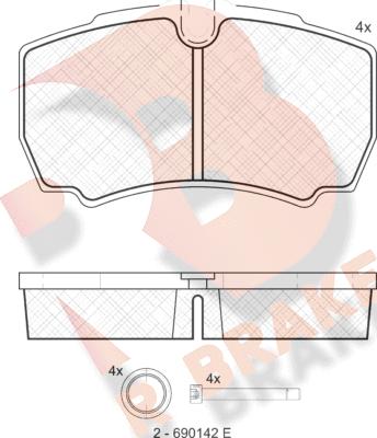 R Brake RB1640 - Set placute frana,frana disc aaoparts.ro