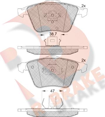 R Brake RB1652 - Set placute frana,frana disc aaoparts.ro