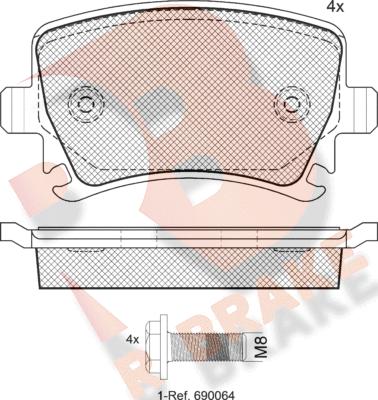 R Brake RB1600-703 - Set placute frana,frana disc aaoparts.ro