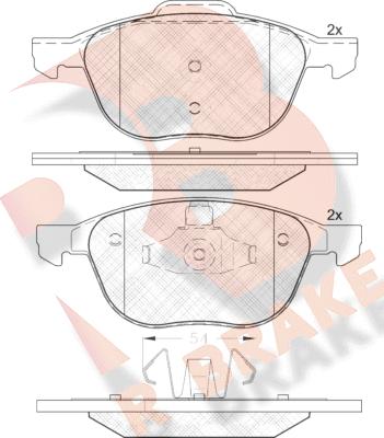 R Brake RB1617-202 - Set placute frana,frana disc aaoparts.ro