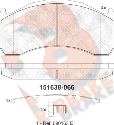 R Brake RB1638-066 - Set placute frana,frana disc aaoparts.ro