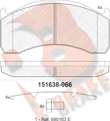 R Brake RB1638 - Set placute frana,frana disc aaoparts.ro