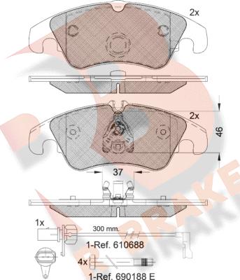 R Brake RB1862-202 - Set placute frana,frana disc aaoparts.ro