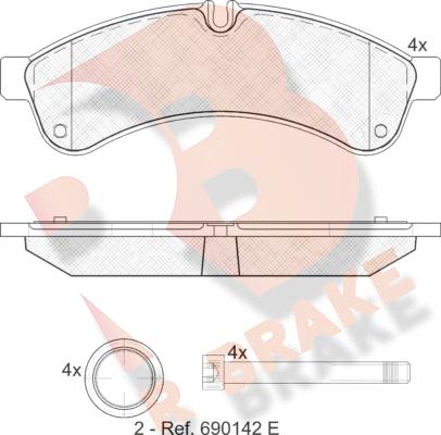 R Brake RB1880 - Set placute frana,frana disc aaoparts.ro