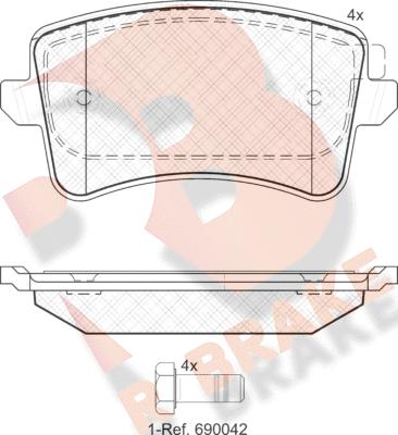 R Brake RB1835 - Set placute frana,frana disc aaoparts.ro