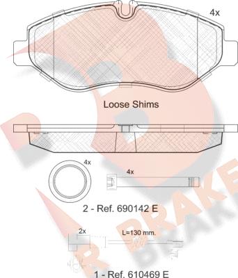 R Brake RB1832-203 - Set placute frana,frana disc aaoparts.ro
