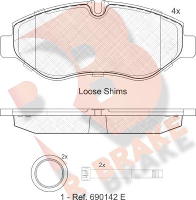 R Brake RB1832 - Set placute frana,frana disc aaoparts.ro