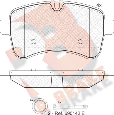 R Brake RB1837 - Set placute frana,frana disc aaoparts.ro