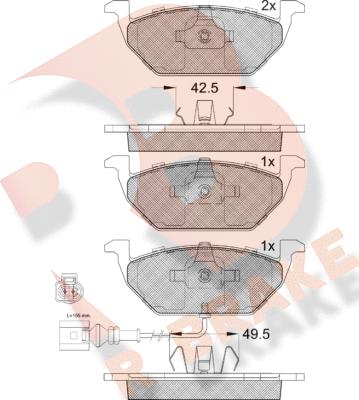 R Brake RB1349-400 - Set placute frana,frana disc aaoparts.ro