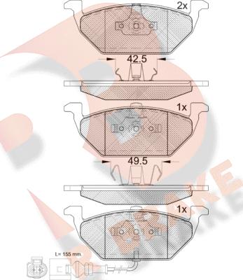 R Brake RB1349-071 - Set placute frana,frana disc aaoparts.ro