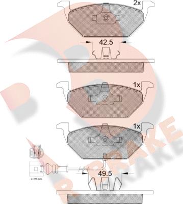 R Brake RB1349-396 - Set placute frana,frana disc aaoparts.ro