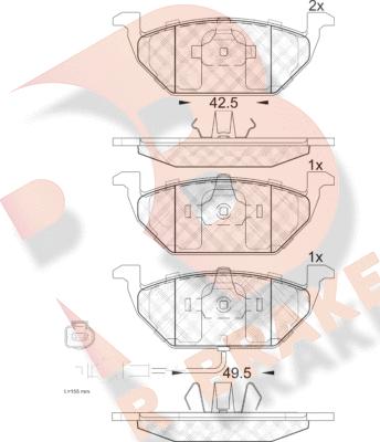 R Brake RB1349 - Set placute frana,frana disc aaoparts.ro