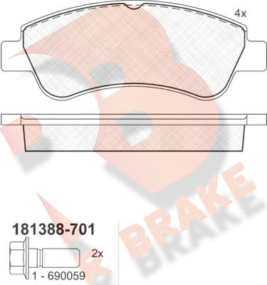 R Brake RB1388-701 - Set placute frana,frana disc aaoparts.ro