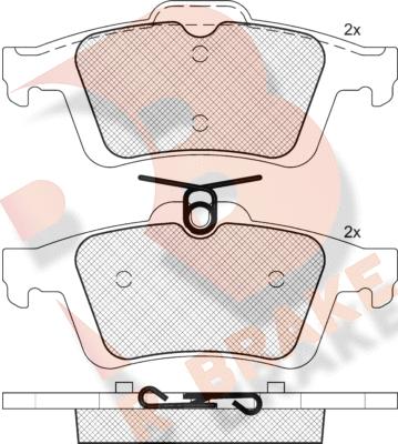 R Brake RB1744-396 - Set placute frana,frana disc aaoparts.ro