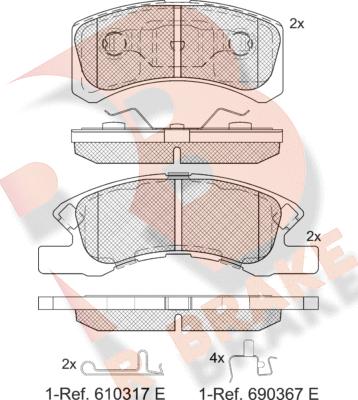 R Brake RB1701-208 - Set placute frana,frana disc aaoparts.ro