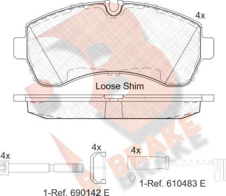 R Brake RB1785-203 - Set placute frana,frana disc aaoparts.ro
