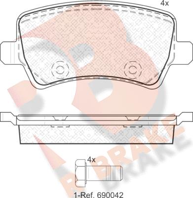 R Brake RB1776 - Set placute frana,frana disc aaoparts.ro