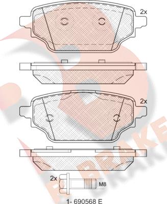 R Brake RB2474 - Set placute frana,frana disc aaoparts.ro
