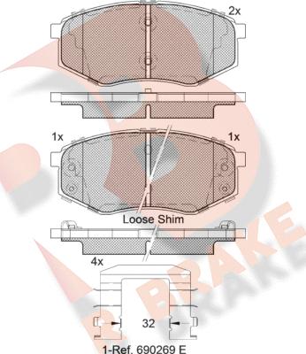 R Brake RB2094 - Set placute frana,frana disc aaoparts.ro