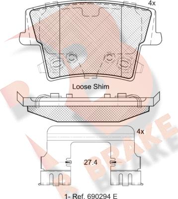 R Brake RB2069 - Set placute frana,frana disc aaoparts.ro