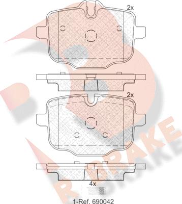 R Brake RB2005 - Set placute frana,frana disc aaoparts.ro