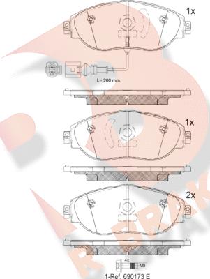 R Brake RB2018 - Set placute frana,frana disc aaoparts.ro