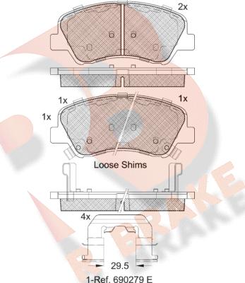 R Brake RB2035 - Set placute frana,frana disc aaoparts.ro