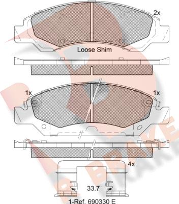 R Brake RB2138 - Set placute frana,frana disc aaoparts.ro