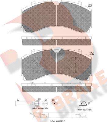 R Brake RB2124-066 - Set placute frana,frana disc aaoparts.ro
