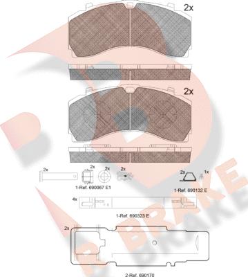 R Brake RB2124-073 - Set placute frana,frana disc aaoparts.ro