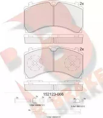 R Brake RB2123-066 - Set placute frana,frana disc aaoparts.ro