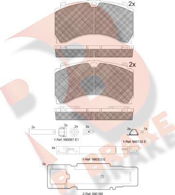 R Brake RB2123-073 - Set placute frana,frana disc aaoparts.ro