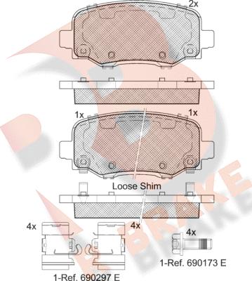 R Brake RB2176-203 - Set placute frana,frana disc aaoparts.ro
