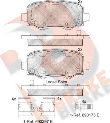 R Brake RB2176 - Set placute frana,frana disc aaoparts.ro