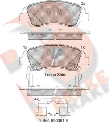R Brake RB2178 - Set placute frana,frana disc aaoparts.ro