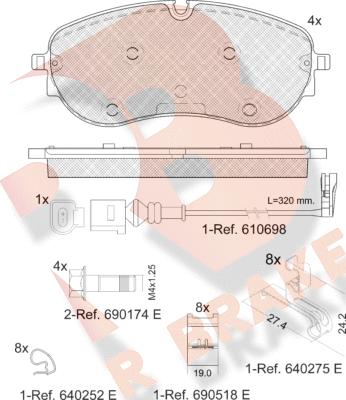 R Brake RB2391-208 - Set placute frana,frana disc aaoparts.ro