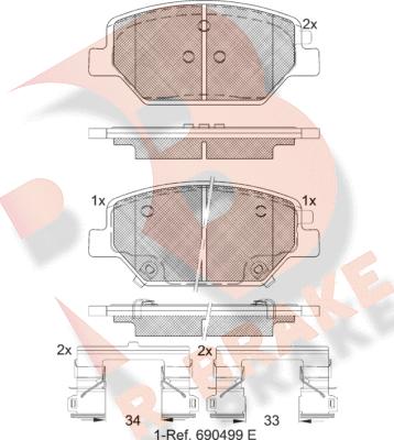 R Brake RB2317 - Set placute frana,frana disc aaoparts.ro