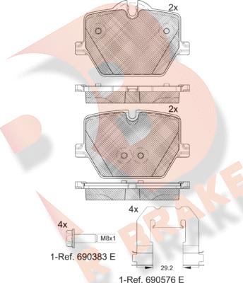 R Brake RB2386 - Set placute frana,frana disc aaoparts.ro